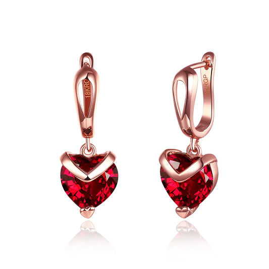 Aretes corazón rojo